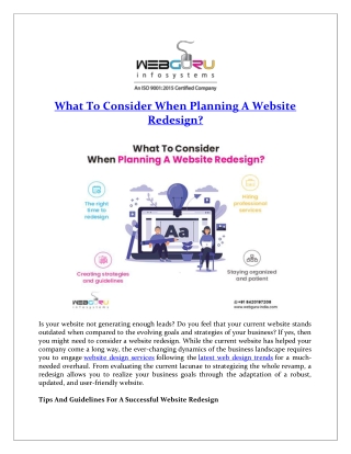 What To Consider When Planning A Website Redesign?