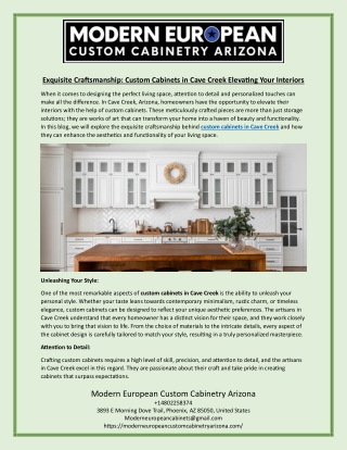 Exquisite Craftsmanship Custom Cabinets in Cave Creek Elevating Your Interiors