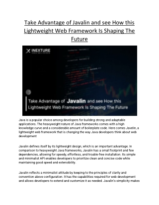 Take Advantage of Javalin and see How this Lightweight Web Framework Is Shaping The Future