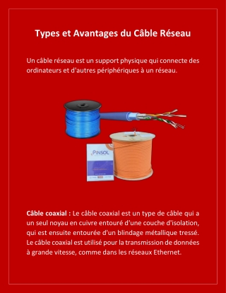 Types et Avantages du Câble Réseau