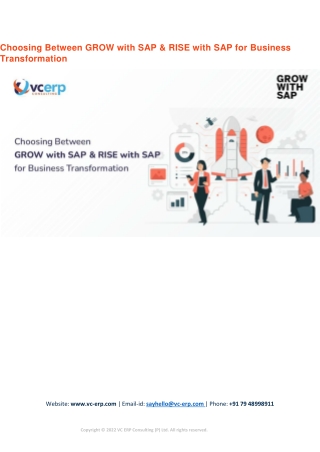 Choosing Between GROW with SAP & RISE with SAP for Business Transformation