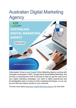 Australian Digital Marketing Agency