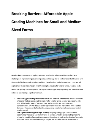 Breaking Barriers_ Affordable Apple Grading Machines for Small and Medium-Sized Farms