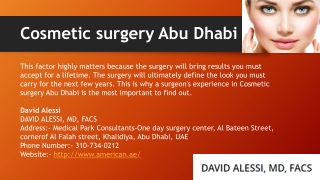 Cosmetic surgery Abu Dhabi
