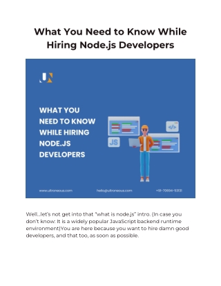 What You Need to Know While Hiring Node