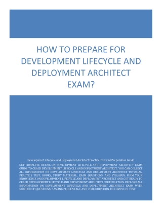 How to Prepare for Development Lifecycle and Deployment Architect Exam?