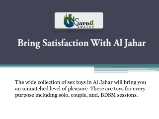 Bring Satisfaction With Al Jahar