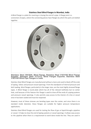 EN 1092-2 PN16 Blind Flange