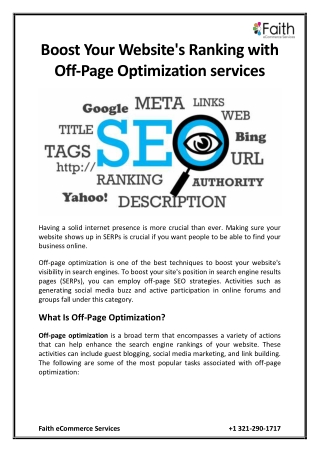 Boost Your Website's Ranking with Off-Page Optimization services