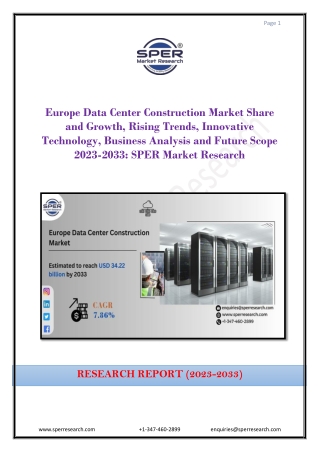 Europe Data Center Construction Market Share and Growth, Rising Trends 2023-2033