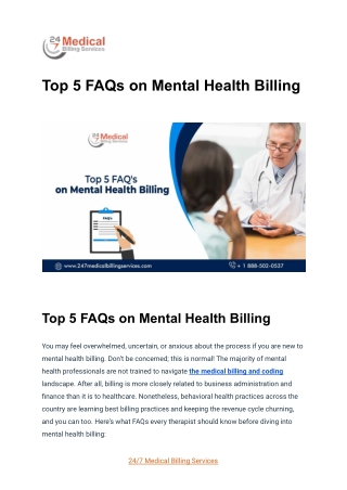 Top 5 FAQs on Mental Health Billing