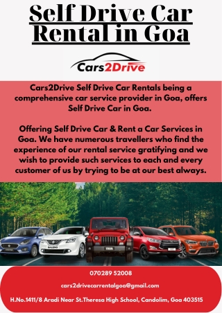 Self Drive Car Rental in Goa