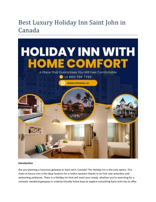 Best Luxury Holiday Inn Saint John in Canada