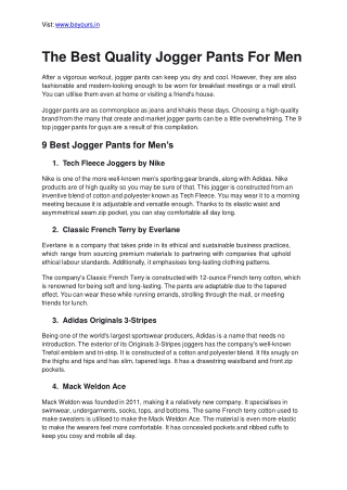 The best quality jogger pants for men