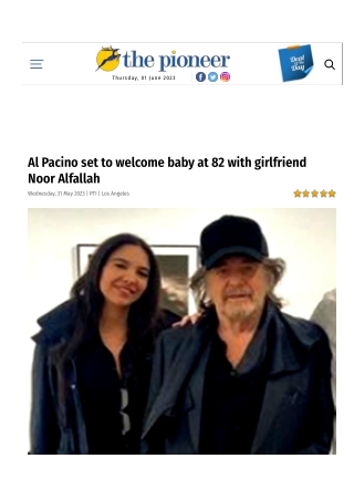 Al Pacino set to welcome baby at 82 with girlfriend Noor Alfallah