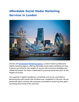 affordble social media marketing agency in london