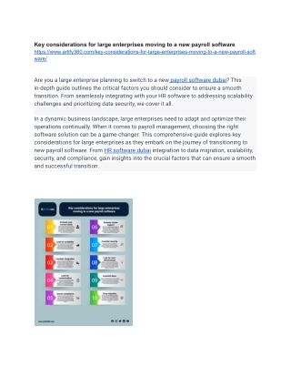 Key considerations for large enterprises moving to a new payroll software