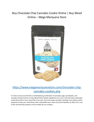 Buy Chocolate Chip Cannabis Cookie Online