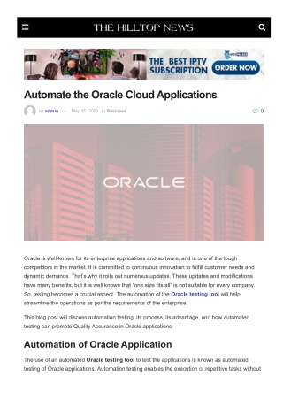 Automate the Oracle Cloud Applications
