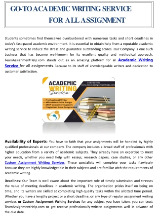 Blog Academic Writing Service,Custom Assignment Writing Services
