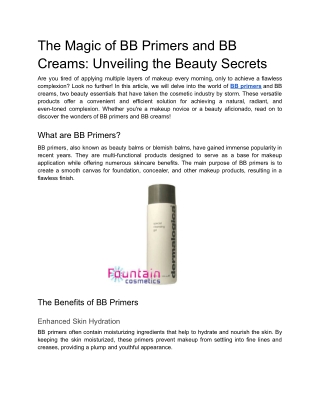 The Magic of BB Primers and BB Creams_ Unveiling the Beauty Secrets