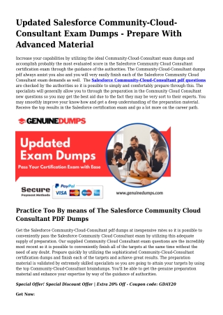 Community-Cloud-Consultant PDF Dumps To Increase Your Salesforce Quest