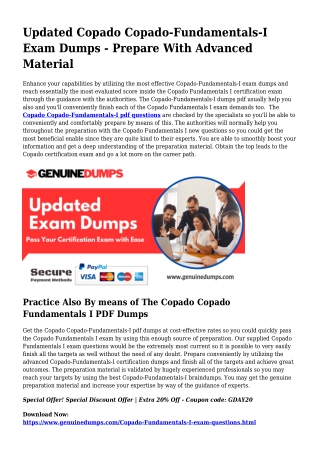 Copado-Fundamentals-I PDF Dumps To Increase Your Copado Journey