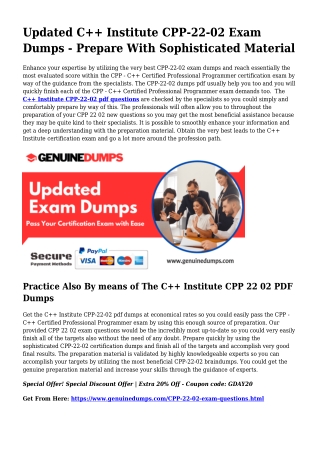 Necessary CPP-22-02 PDF Dumps for Major Scores