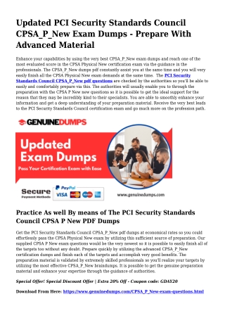 Vital CPSA_P_New PDF Dumps for Top rated Scores