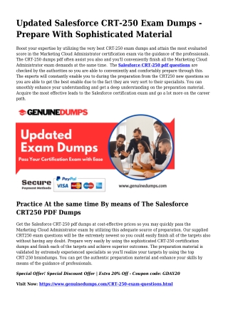 CRT-250 PDF Dumps - Salesforce Certification Created Easy