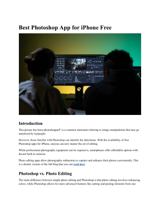 Best Photoshop App for iPhone Free