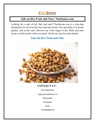 Sale on Dry Fruit and Nuts  Nutzhouse.com