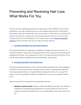 Preventing and Reversing Hair Loss_ What Works For You