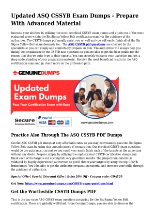 Crucial CSSYB PDF Dumps for Best Scores