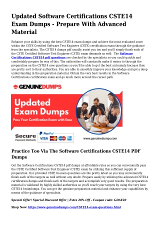 CSTE14 PDF Dumps The Final Source For Preparation