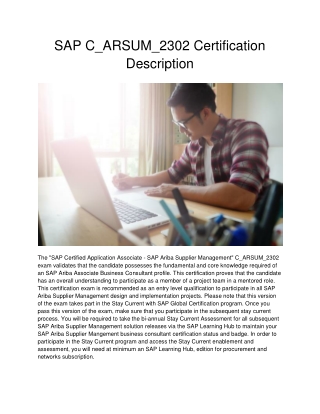 SAP C_ARSUM_2302 Certification Description