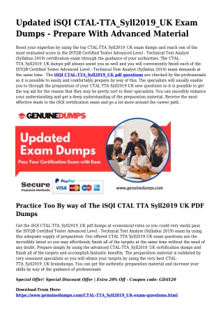 CTAL-TTA_Syll2019_UK PDF Dumps For Finest Exam Accomplishment