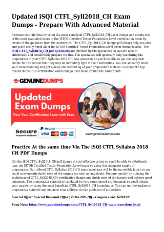 CTFL_Syll2018_CH PDF Dumps The Greatest Supply For Preparation