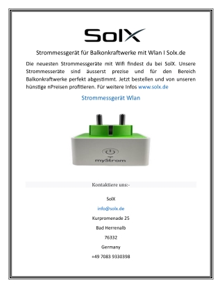 Strommessgerät für Balkonkraftwerke mit Wlan I Solx.de