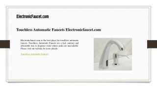 Touchless Automatic Faucets Electronicfaucet.com