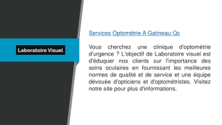 Services Optométrie A Gatineau Qc Laboratoirevisuel.ca