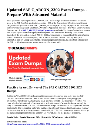 C_ARCON_2302 PDF Dumps To Accelerate Your SAP Journey