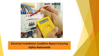 Electrical Installation Condition Report Ensuring Safety Nationwide