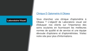 Clinique D Optometrie A Ottawa Laboratoirevisuel.ca