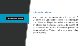 optometrist gatineau Laboratoirevisuel.ca