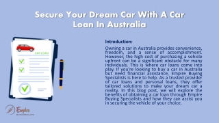 Loan For Car Australia