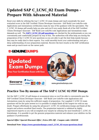 C_LCNC_02 PDF Dumps For Ideal Exam Achievement