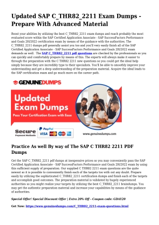 C_THR82_2211 PDF Dumps The Supreme Supply For Preparation