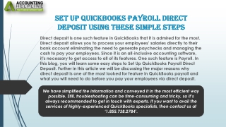 A Complete Guide About QuickBooks Payroll Direct Deposit