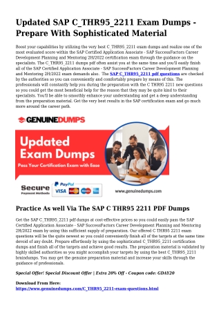 Necessary C_THR95_2211 PDF Dumps for Best Scores